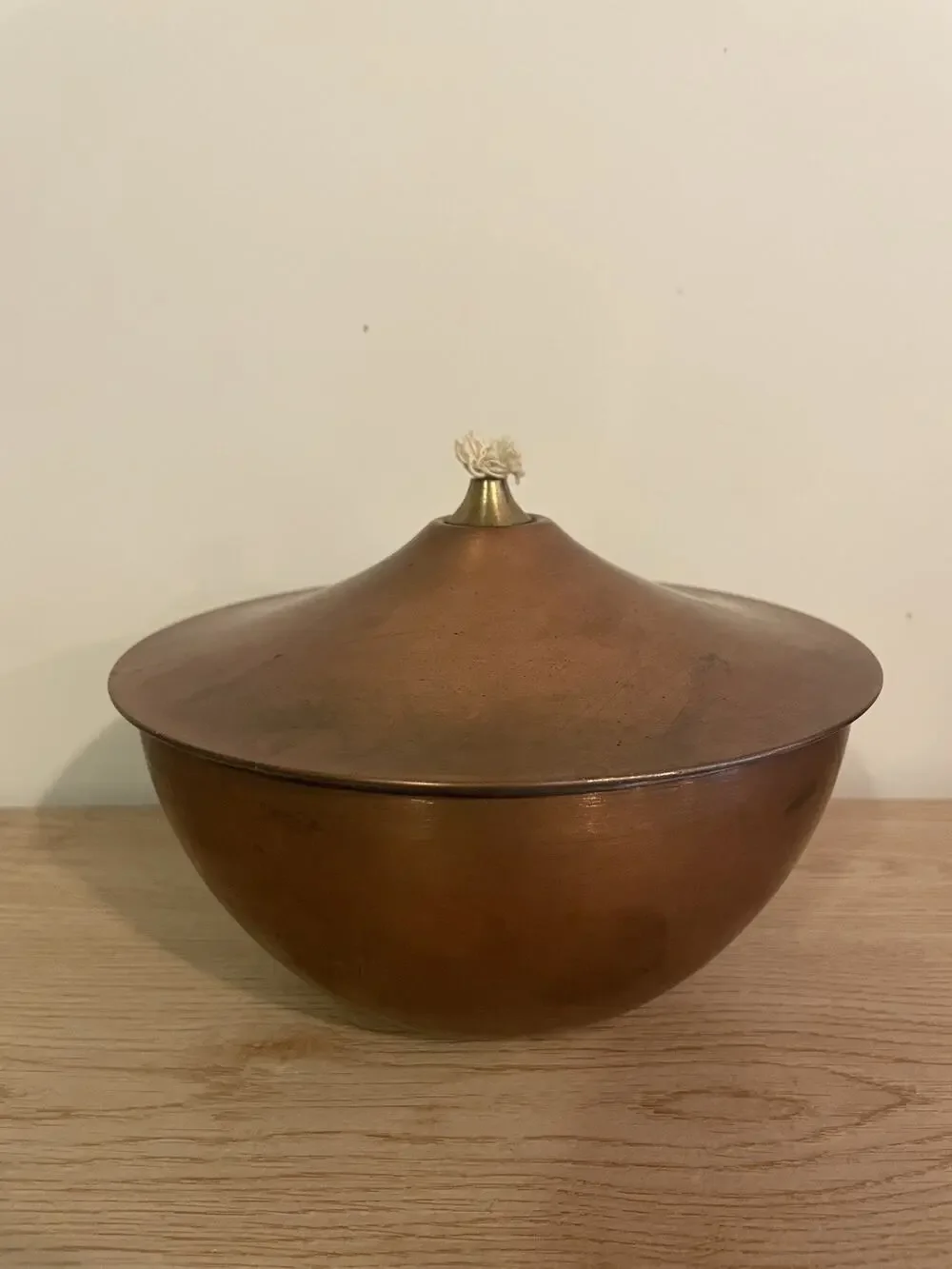 Vintage Smith & Hawken Large Copper Oil Dish Lamp Made in Turkey NEW
